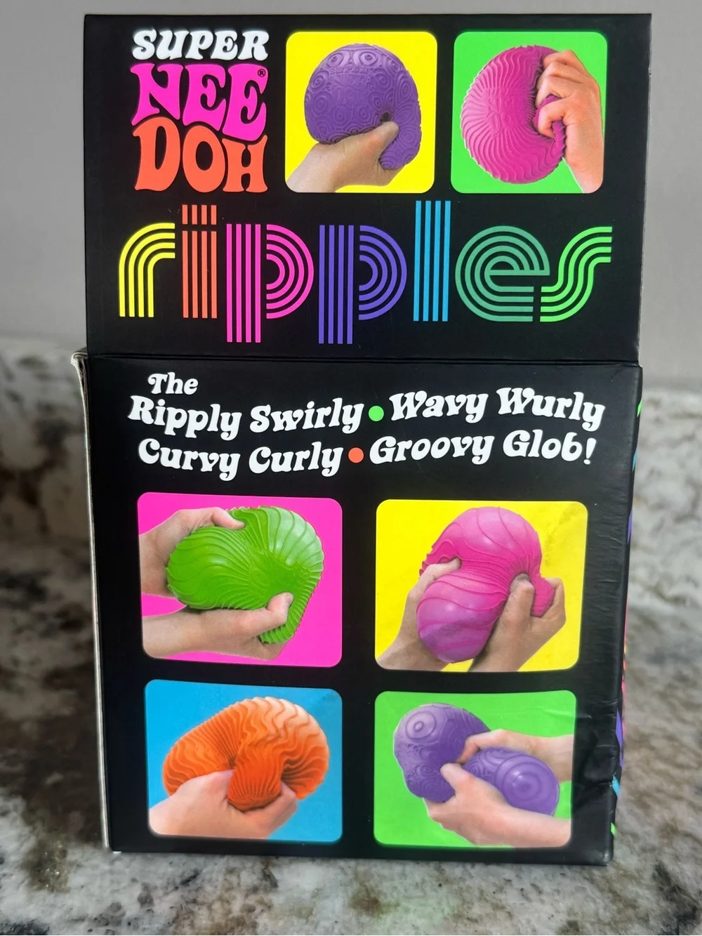 Super NeeDoh Ripples Stress Ball - Neon Green & Hot Pink